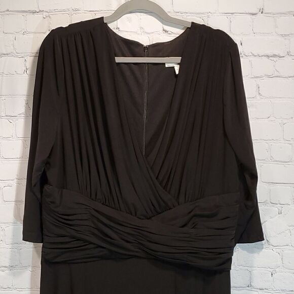 Vintage black women's plus size Clues Collections midi dress - Picture 2 of 10